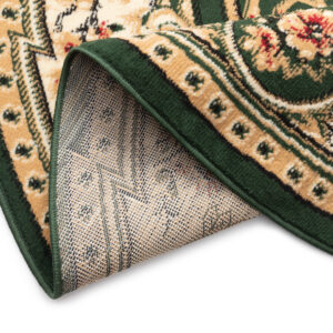 Alfombra Atlas Redonda Verde Beige Ornamento