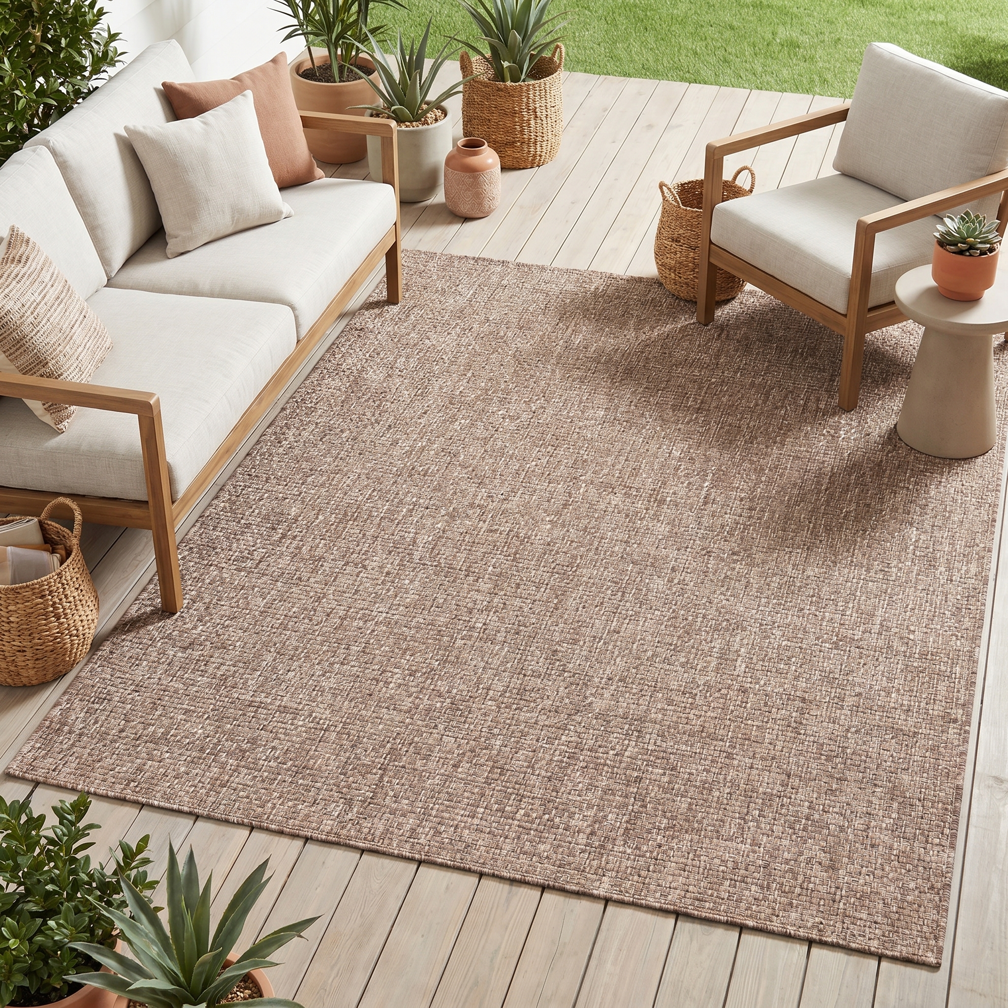 Alfombra Exterior Verano Marrón