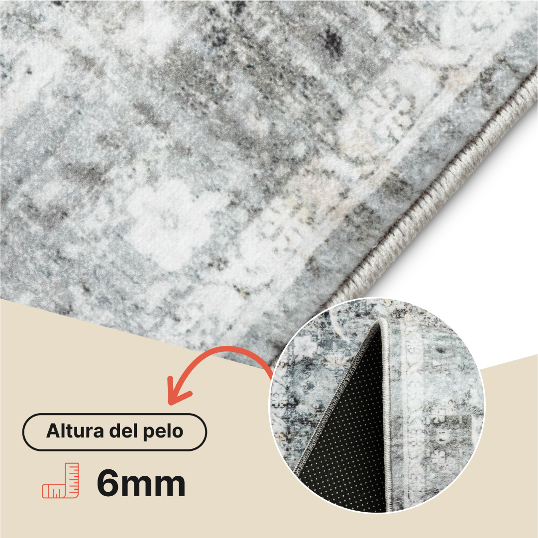Alfombra Venezia Gris Azul Marino Vintage