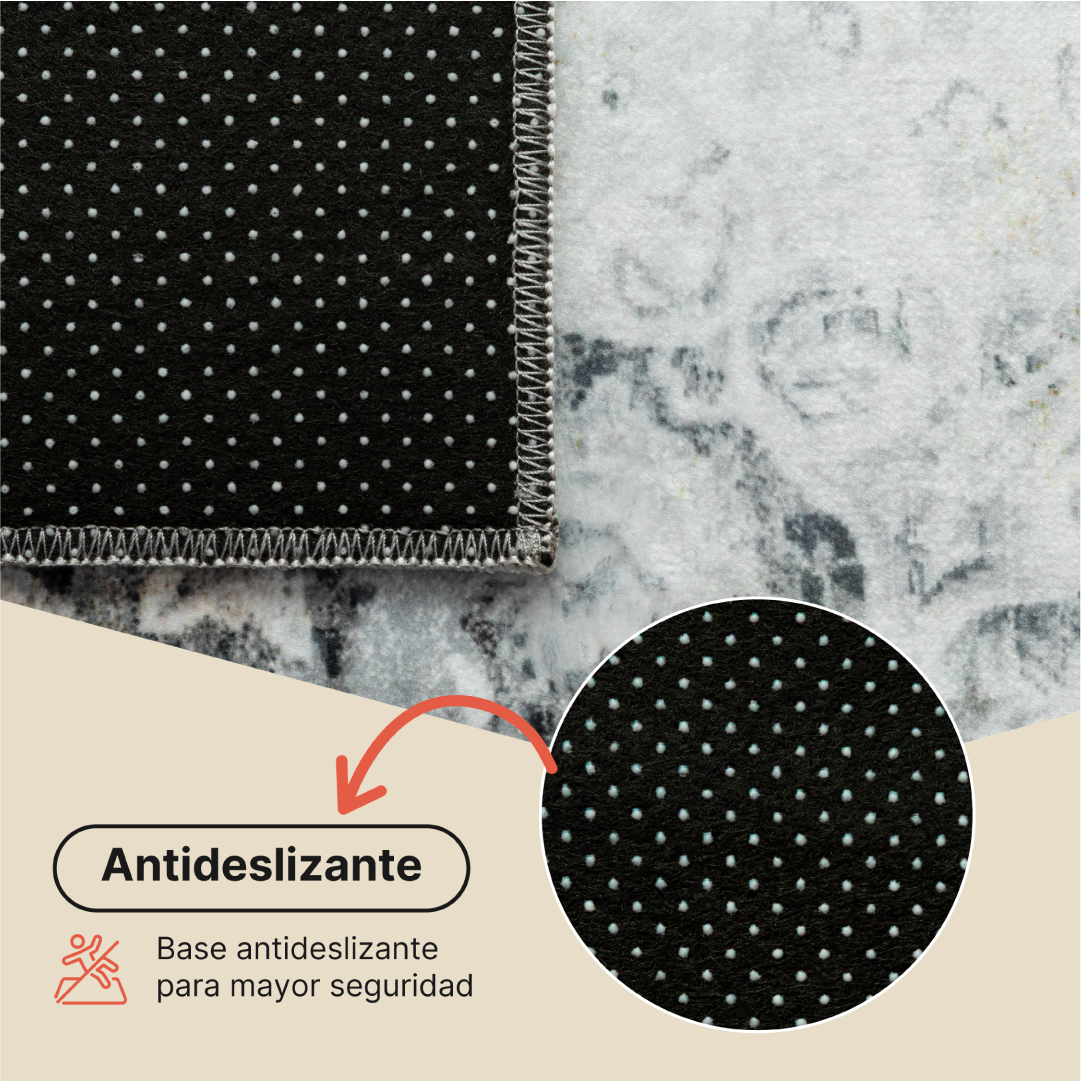 Alfombra Venezia Gris Azul Marino Vintage