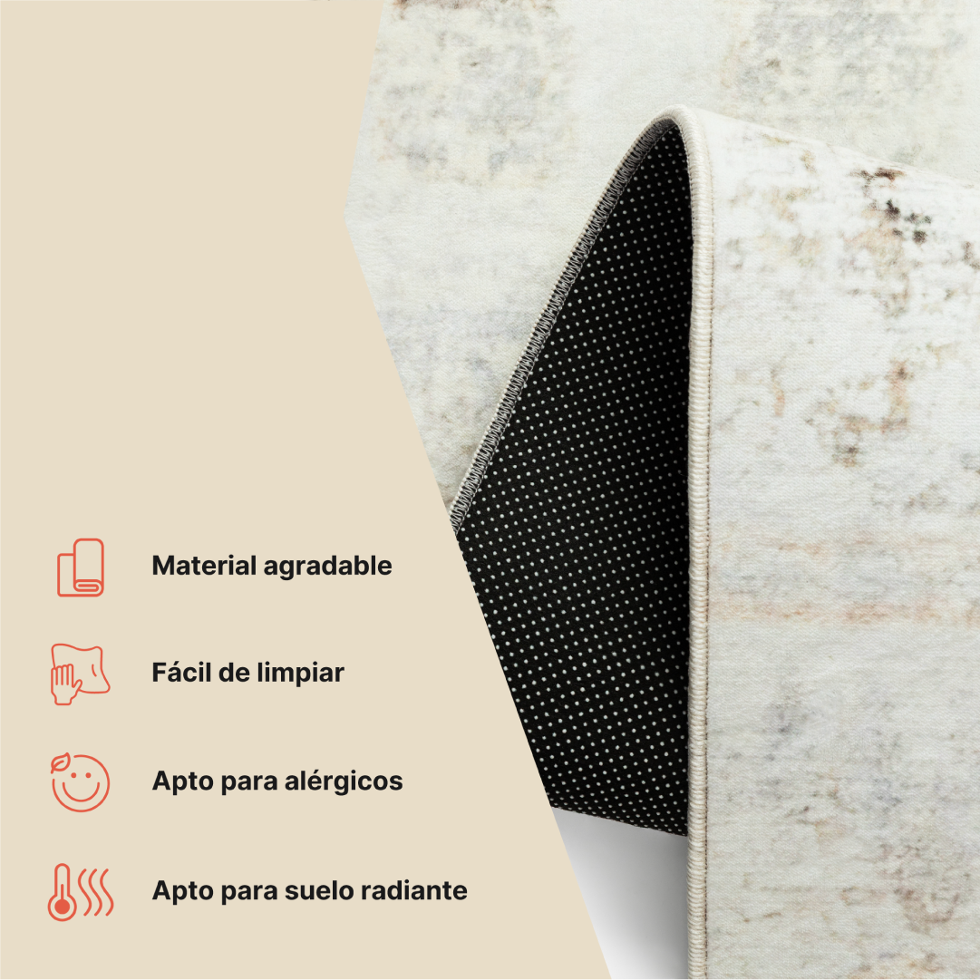 Alfombra Bari Beige Gris Vintage