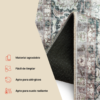 Alfombra Ispahan Gris Verde Motivo Floral