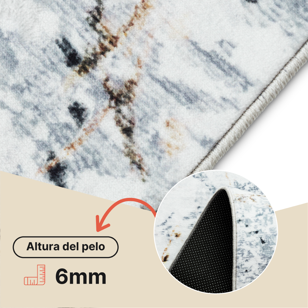 Alfombra Venezia Gris Dorado Mármol