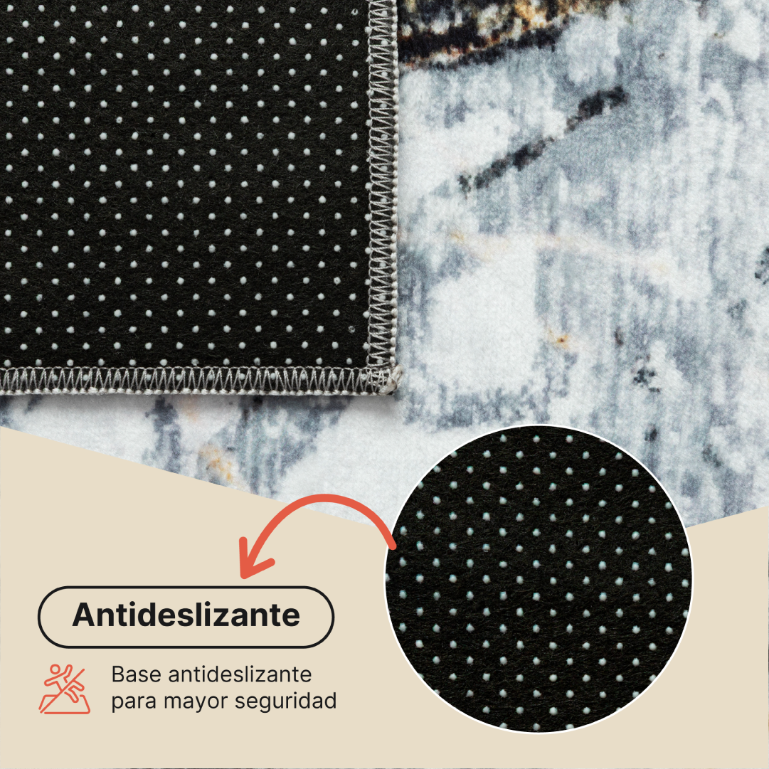 Alfombra Venezia Gris Dorado Mármol