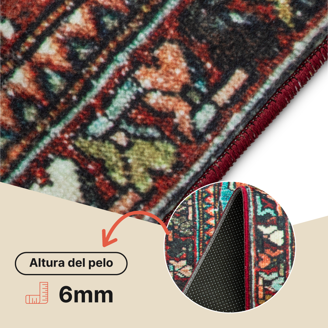 Alfombra Ispahan Multicolor Roseta Vintage