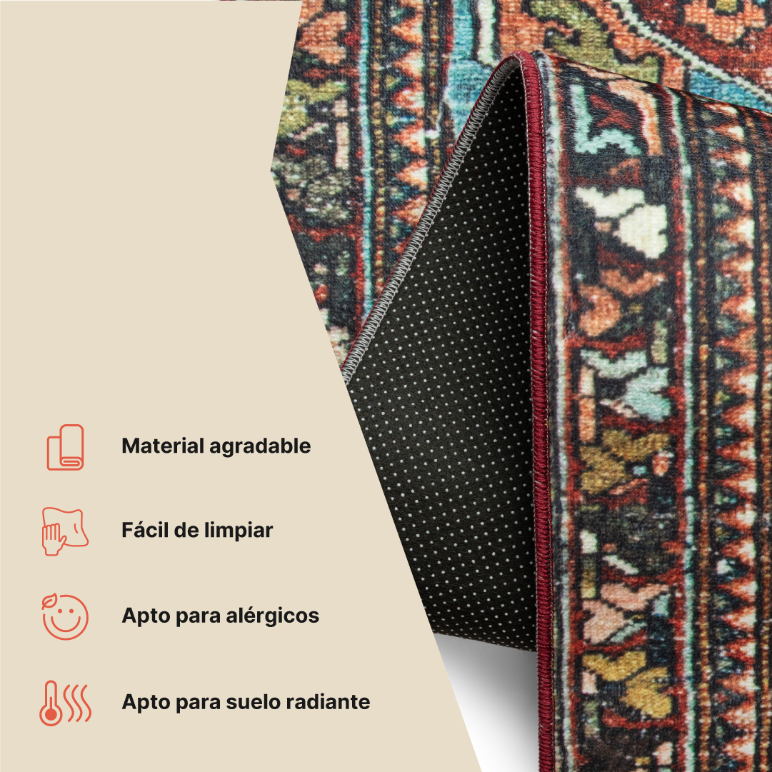 Alfombra Ispahan Multicolor Roseta Vintage