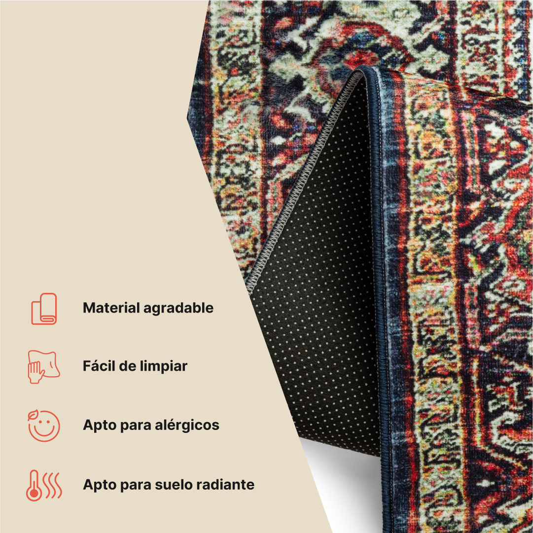 Alfombra Ispahan Multicolor Tradicional