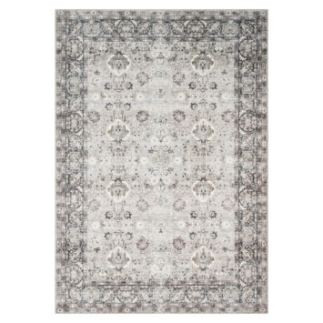 Alfombra Ispahan Gris Verde Motivo Floral