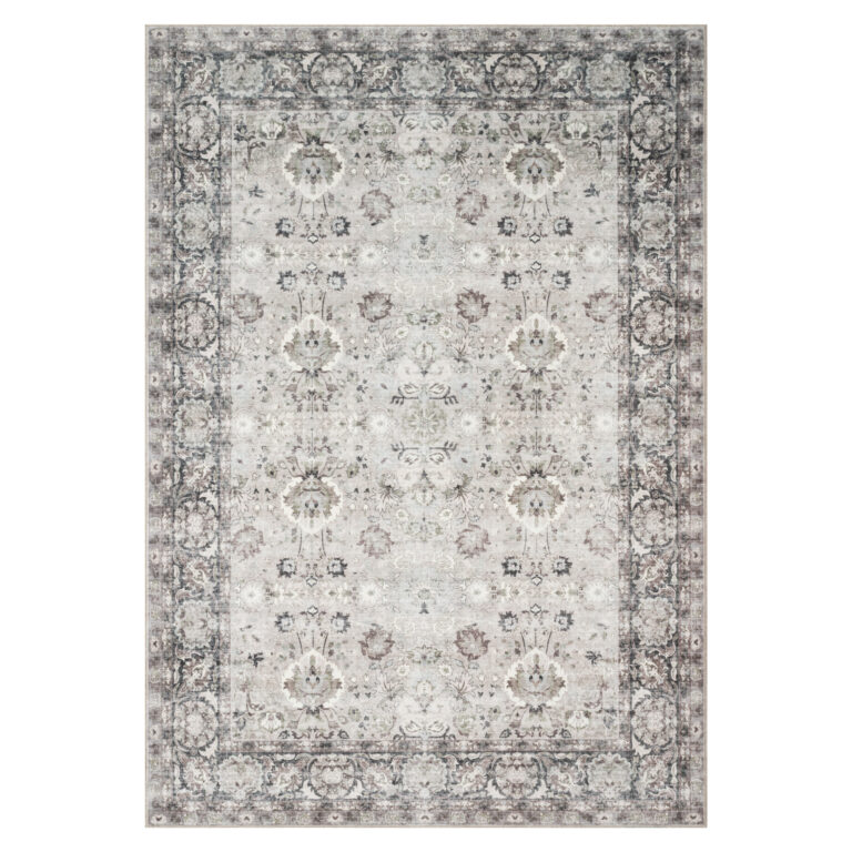 Alfombra Ispahan Gris Verde Motivo Floral