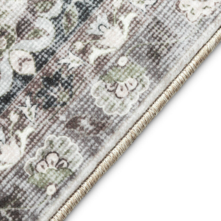 Alfombra Ispahan Gris Verde Motivo Floral