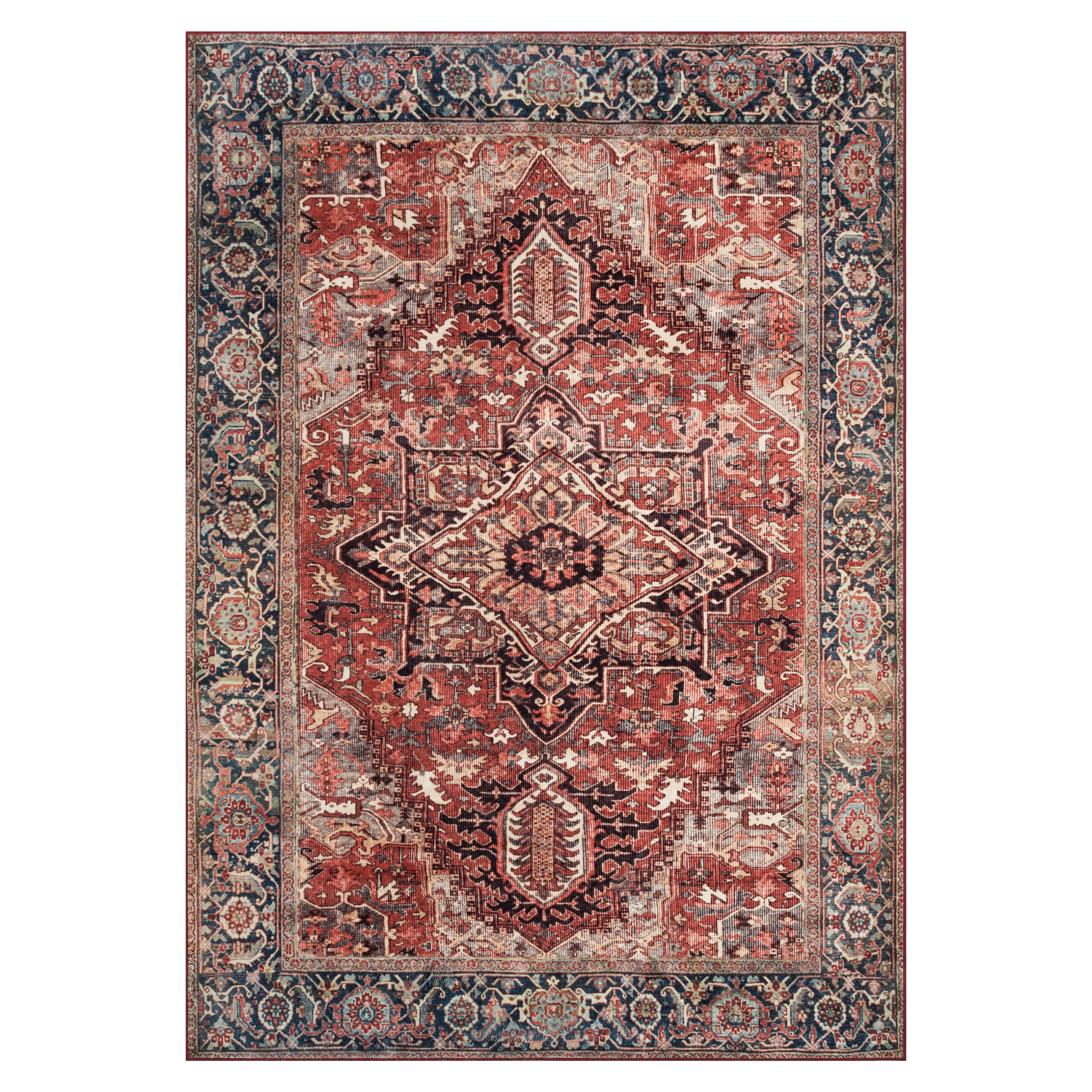 Alfombra Ispahan Burdeos Tradicional