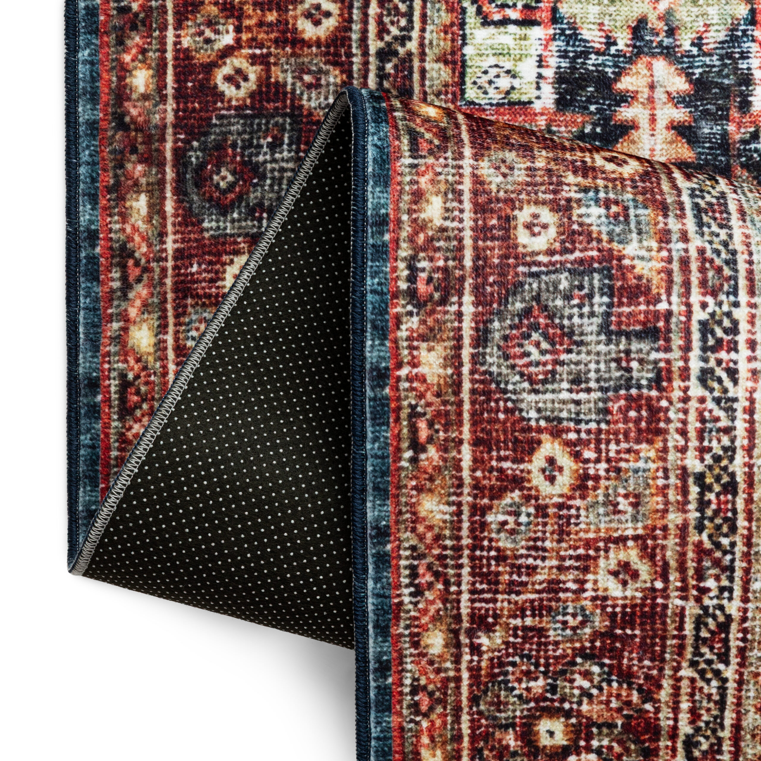 Alfombra Ispahan Burdeos Azul Marino Vintage