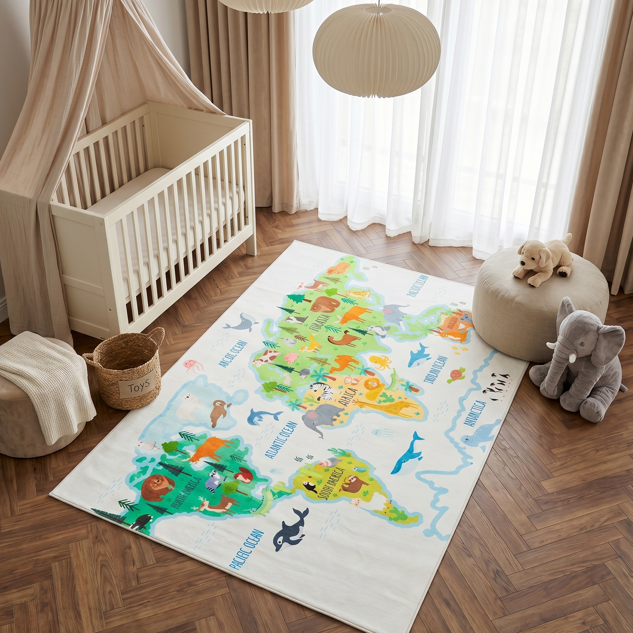 Alfombra Infantil Kids Multicolor Mundo