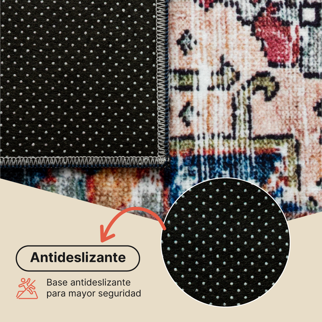 Alfombra Ispahan Burdeos Azul Marino Vintage