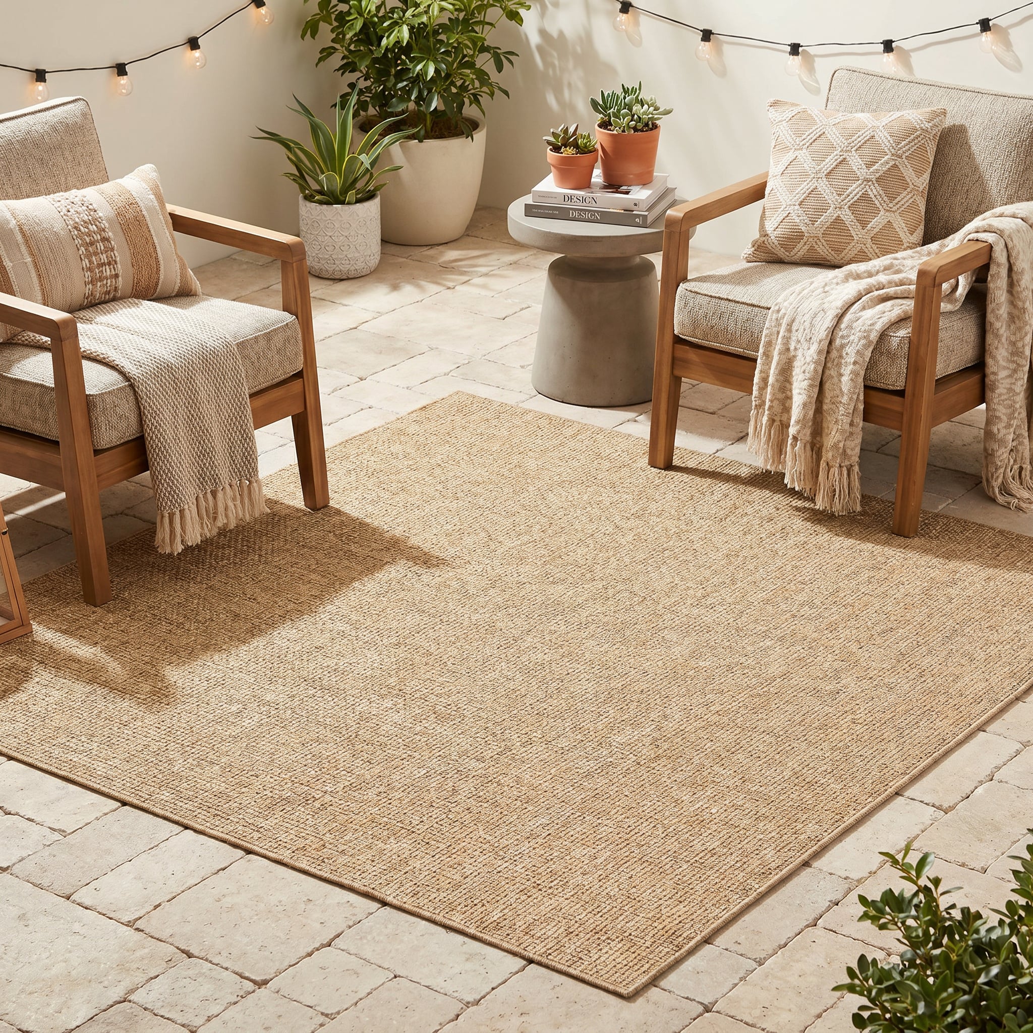 Alfombra Exterior Yucana Cuadrada Beige
