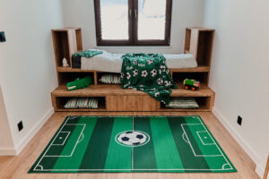 Alfombra Infantil Snooki Campo de Fútbol Verde Antideslizante