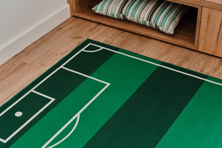 Alfombra Infantil Snooki Campo de Fútbol Verde Antideslizante
