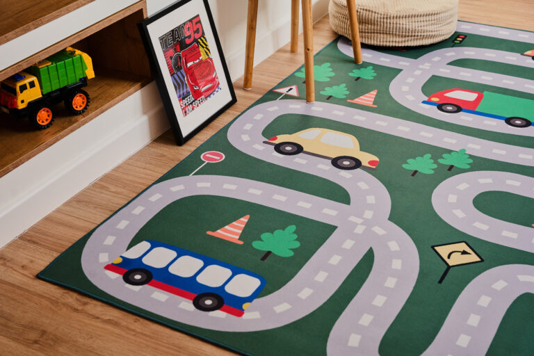 Alfombra Infantil Snooki Verde Carretera Antideslizante