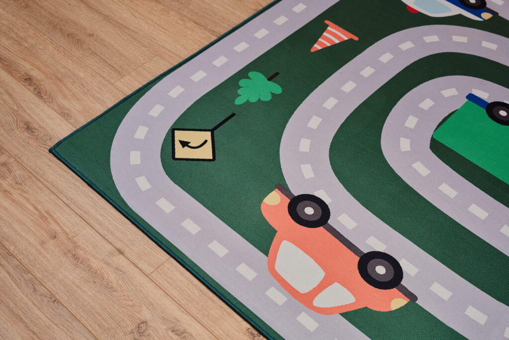 Alfombra Infantil Snooki Verde Carretera Antideslizante