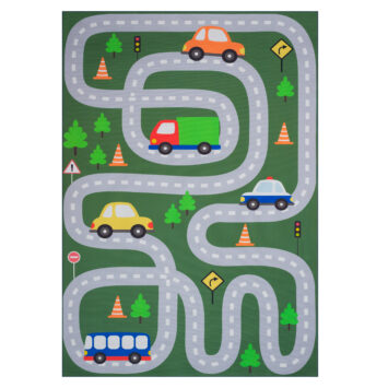 Alfombra Infantil Snooki Verde Carretera Antideslizante