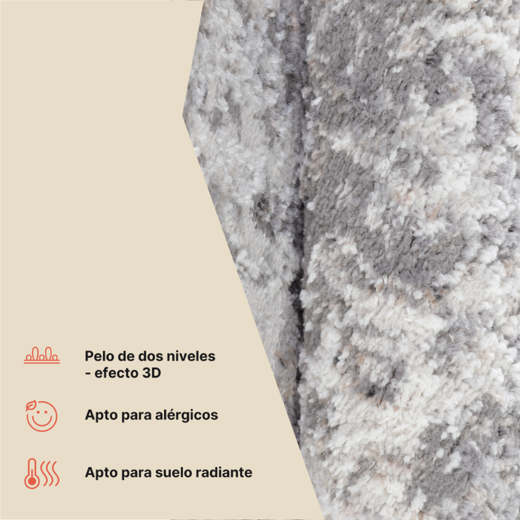 Alfombra Valley Redonda Gris Oscuro Vintage Borde