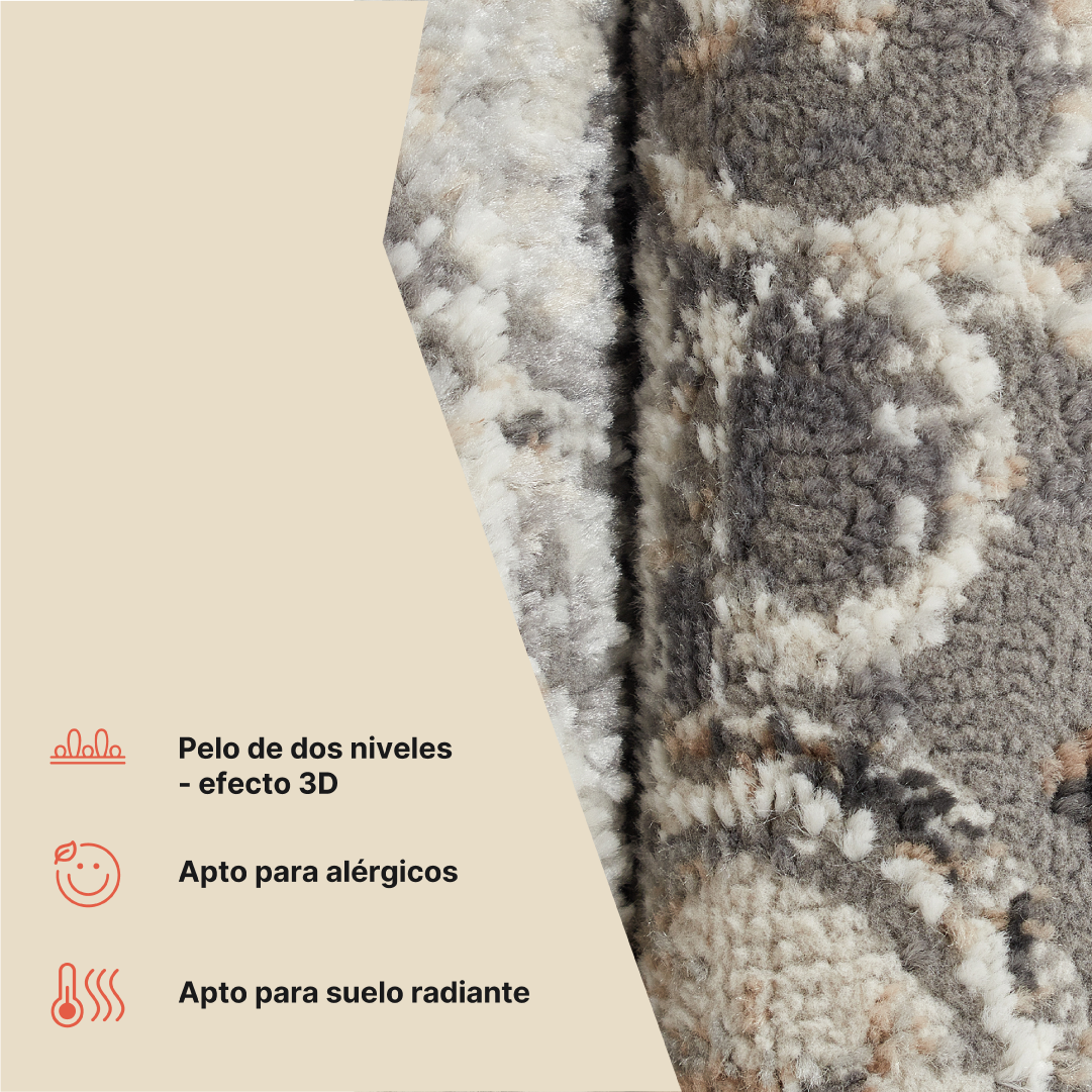 Alfombra Valley Gris Oscuro Vintage Borde