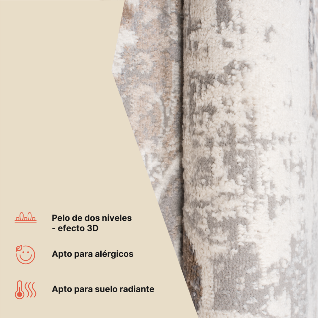 Alfombra Valley Gris Beige Vintage Floral