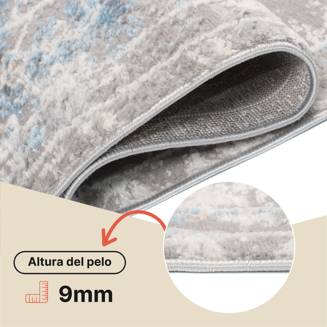 Alfombra Valley Gris Azul Vintage Floral