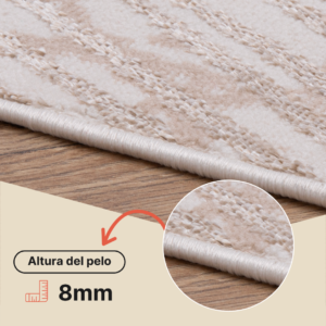 Alfombra Crystal Dorado Marrón Crema Hojas Efecto 3D