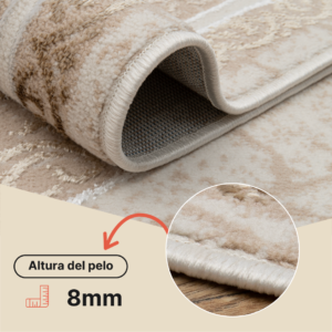 Alfombra Ares Marrón Beige Rosetón Vintage