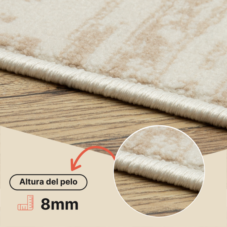 Alfombra Crystal Beige Marrón Crema Rayas Efecto 3D