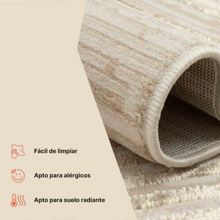 Alfombra Crystal Beige Marrón Crema Rayas Efecto 3D