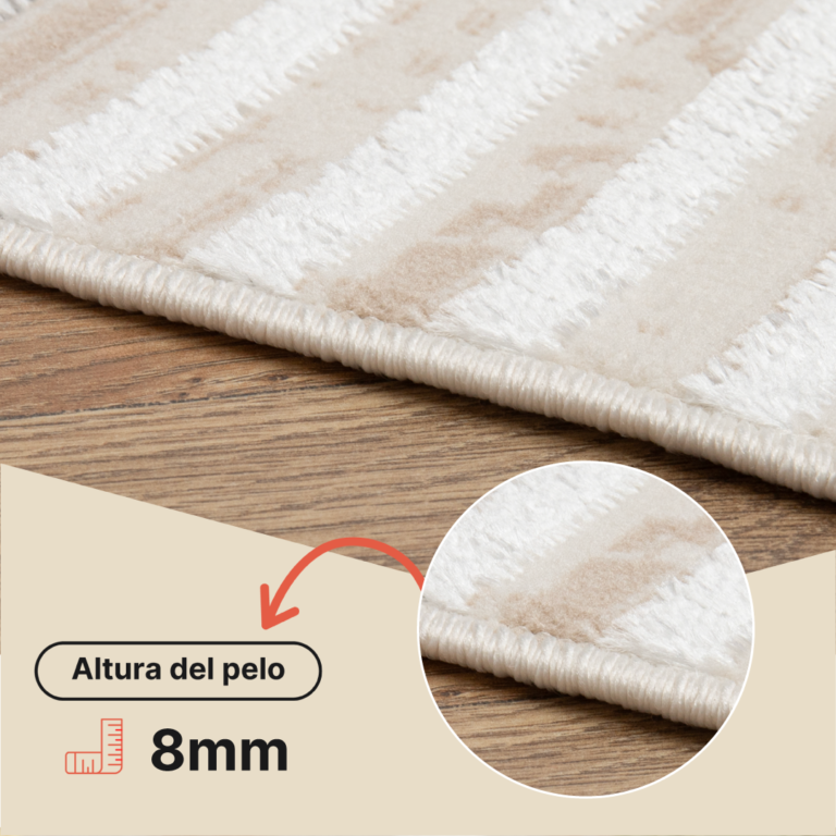 Alfombra Crystal Gris Beige Crema Rayas Efecto 3D