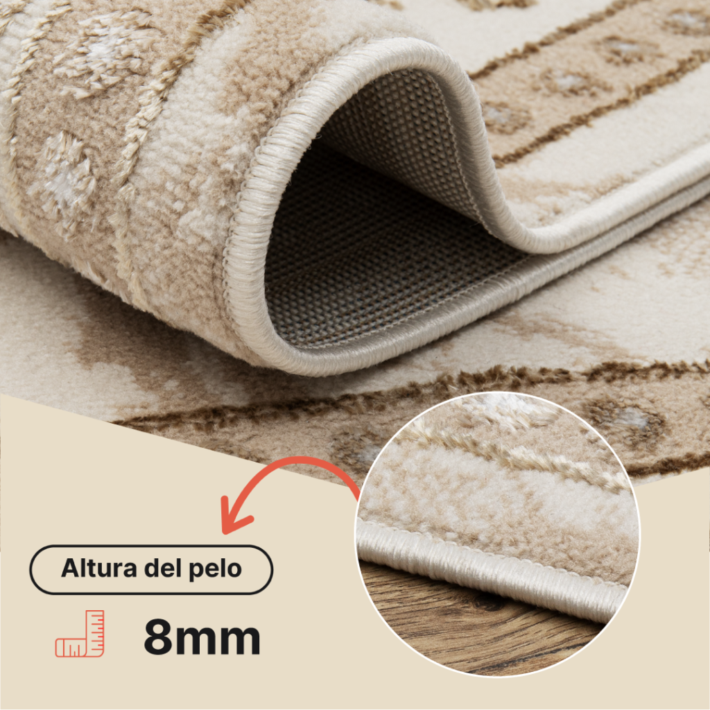 Alfombra Ares Marrón Beige Tradicional Rosetón