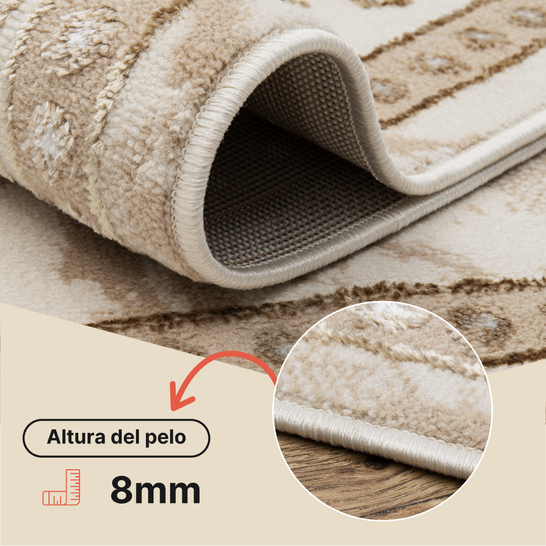 Alfombra Ares Marrón Beige Tradicional Rosetón