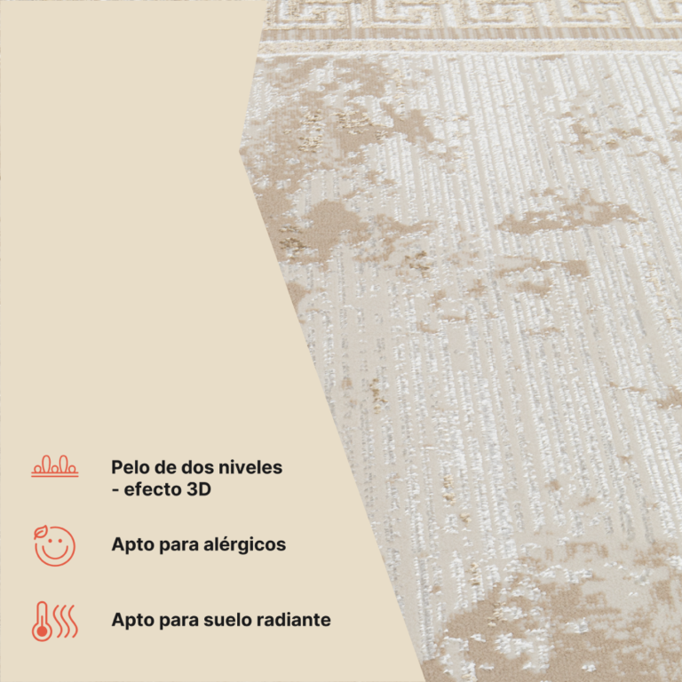 Alfombra Ares Marrón Borde Moteado Vintage