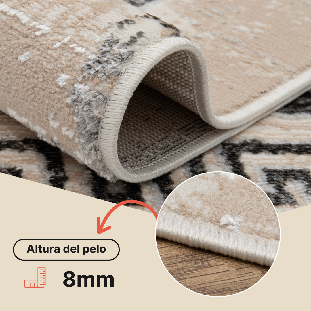 Alfombra Ares Gris Beige Borde Moteado