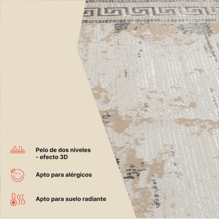 Alfombra Ares Gris Beige Borde Moteado