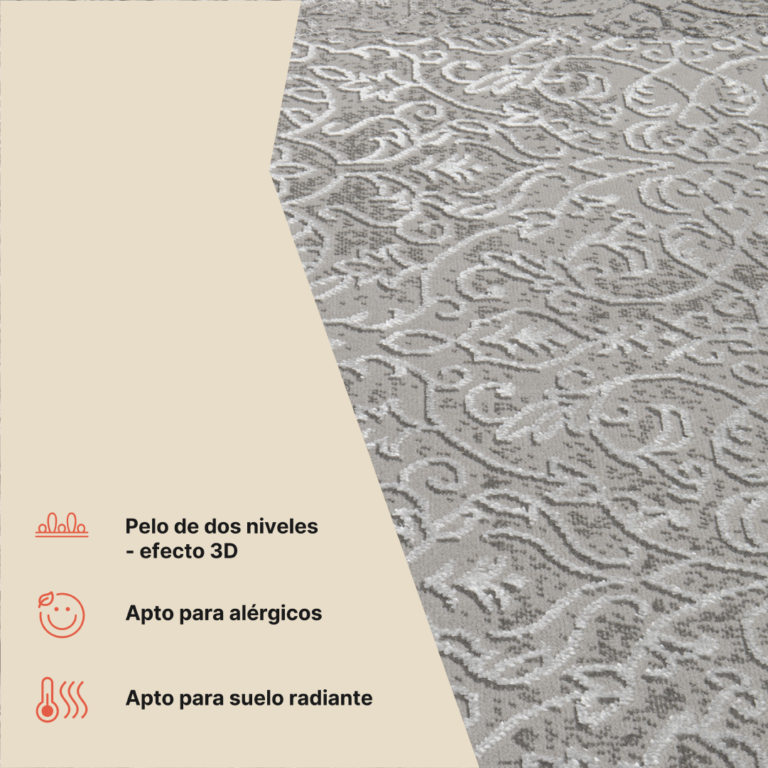Alfombra Ares Gris Oscuro Ornamental Vintage