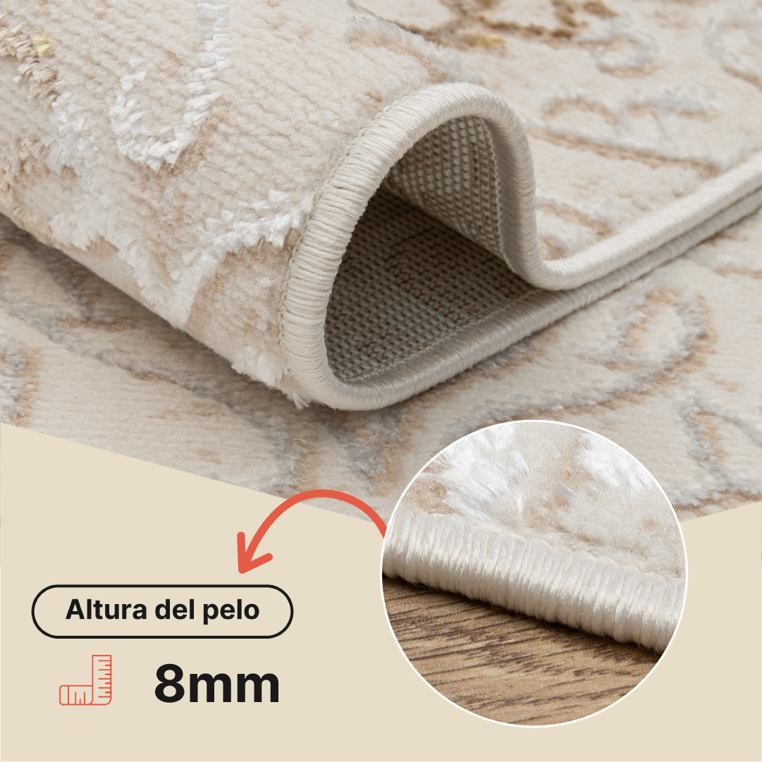 Alfombra Ares Crema Marrón Ornamental Vintage
