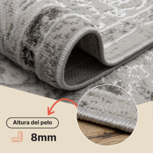 Alfombra Ares Gris Vintage Medallón