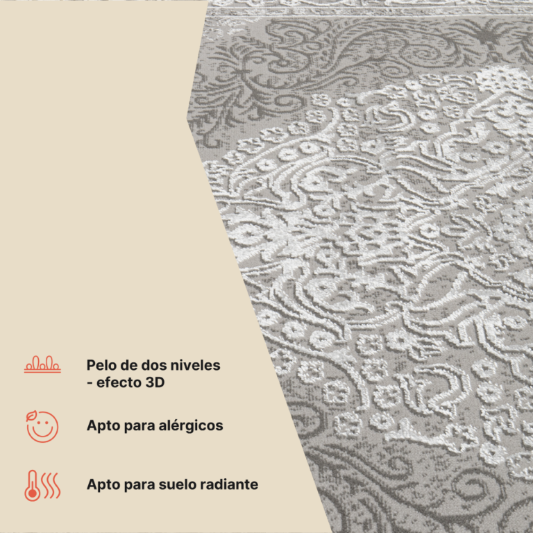 Alfombra Ares Gris Vintage Medallón