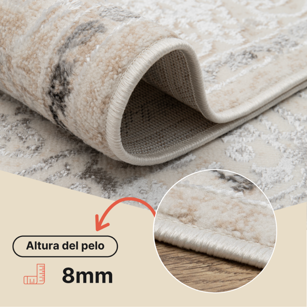 Alfombra Ares Crema Gris Vintage Medallón