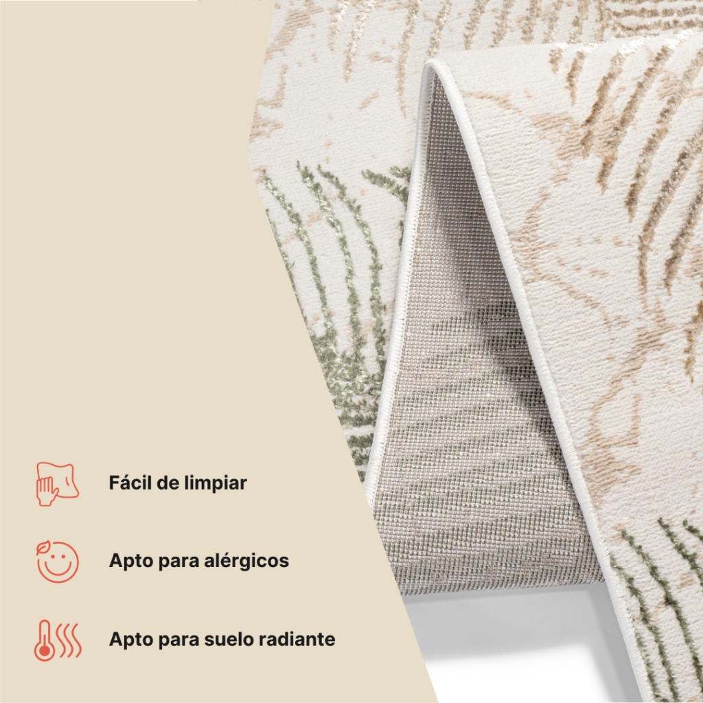 Pasillo Crystal Beige Verde Hojas