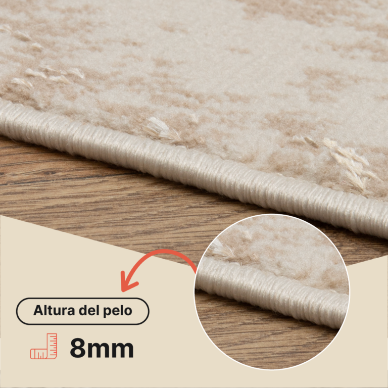 Alfombra Crystal Marrón Beige Mármol Efecto 3D