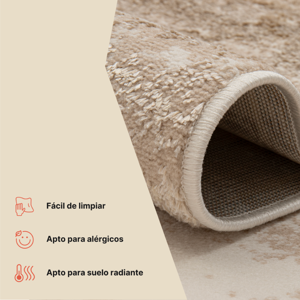 Alfombra Crystal Marrón Beige Mármol Efecto 3D