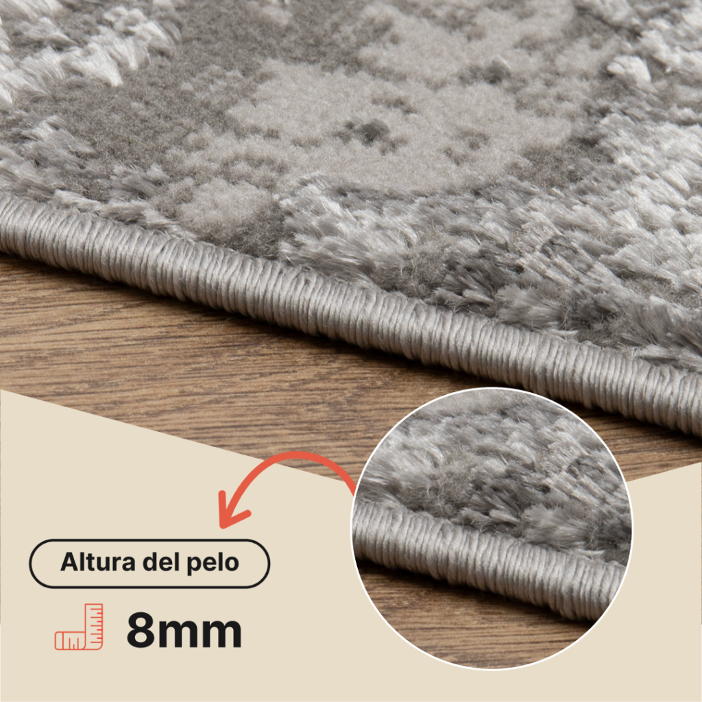 Alfombra Crystal Gris Claro Mármol Efecto 3D
