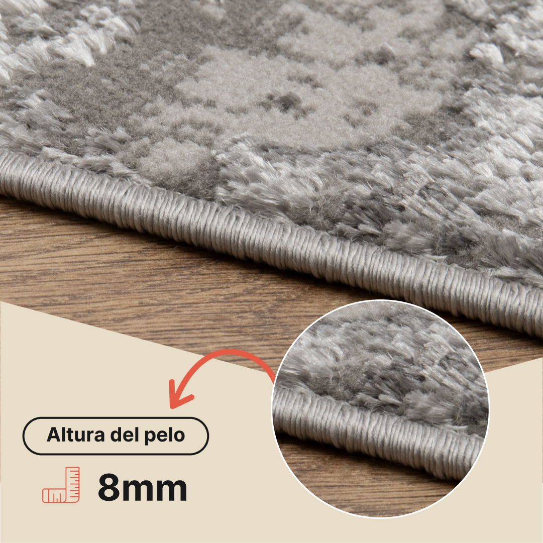 Alfombra Crystal Gris Claro Mármol Efecto 3D