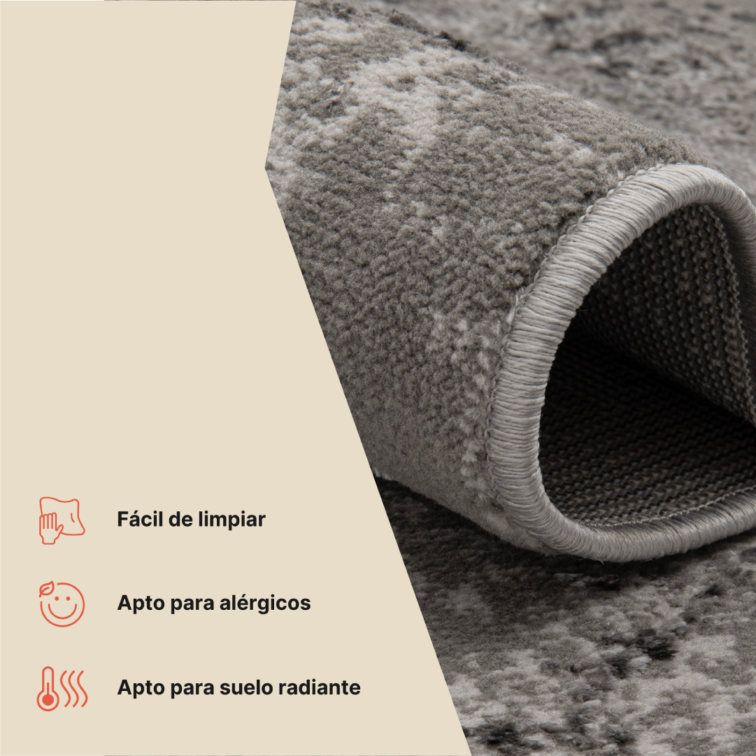 Alfombra Crystal Gris Claro Mármol Efecto 3D