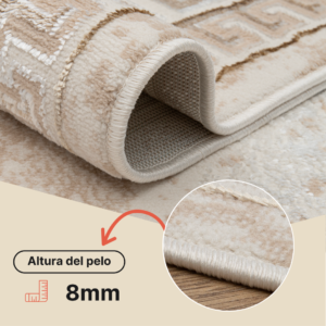 Alfombra Ares Dorado Marrón Ornamental Medallón
